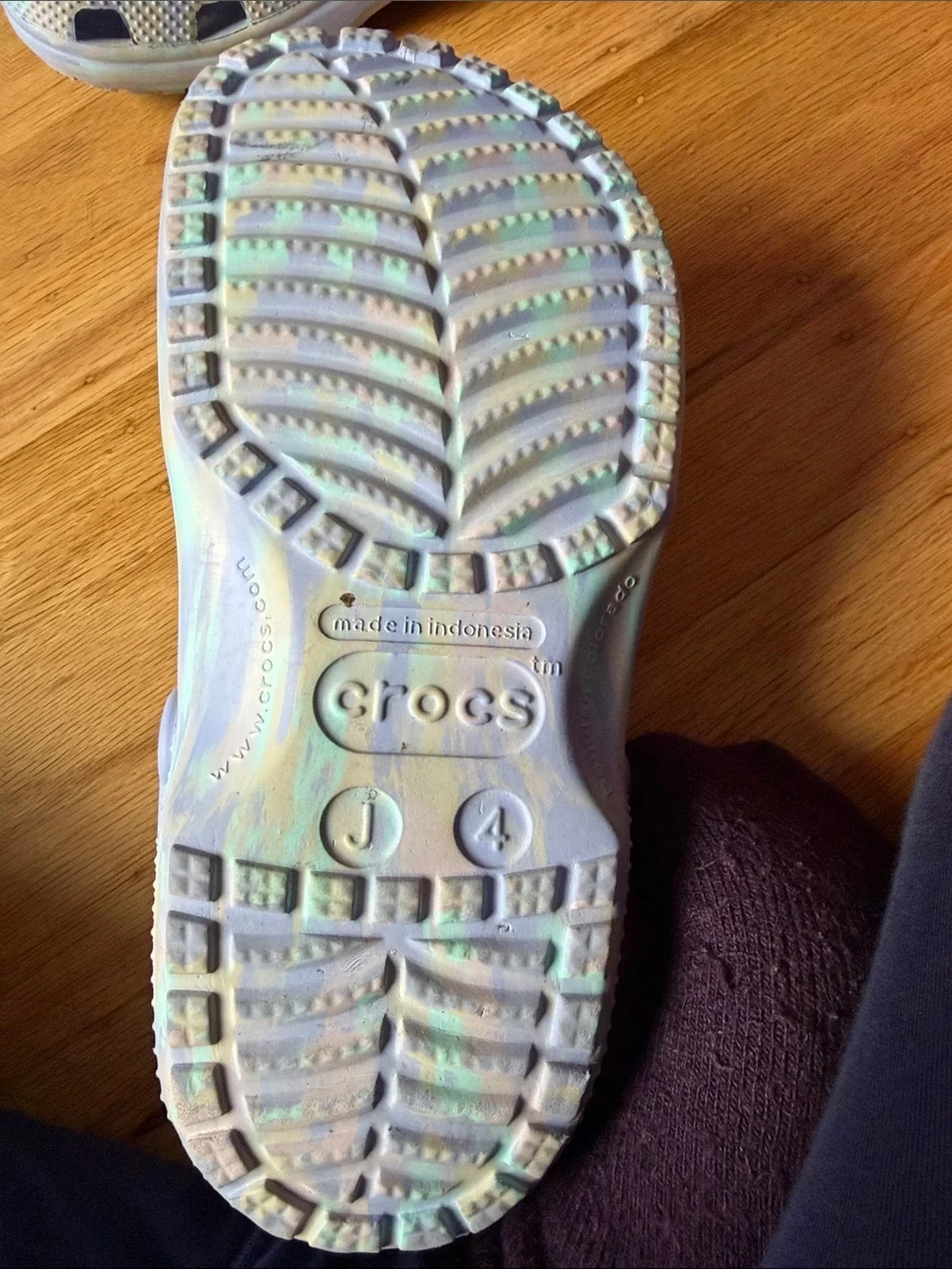 Kids Light purple Tie-Dye  Crocs Shoes